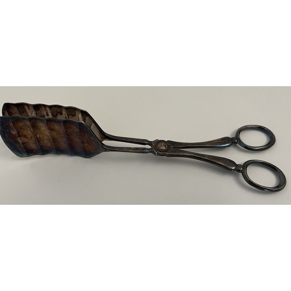 Vintage Silverplate Cooper Bros & Sons Sheffield England Tongs Bread Salad Tongs